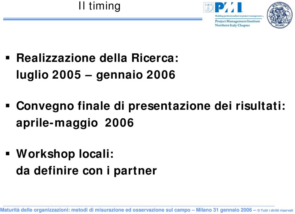 presentazione dei risultati: aprile-maggio