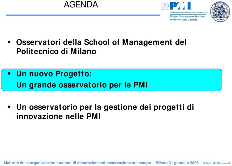 grande osservatorio per le PMI Un osservatorio