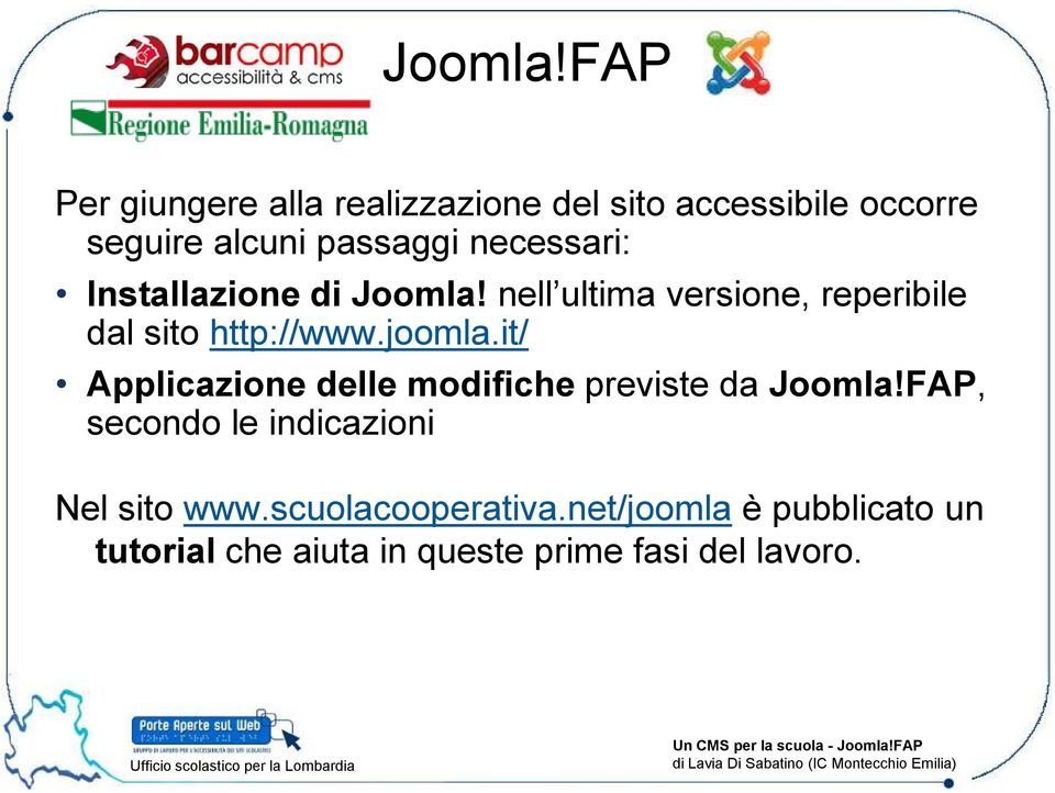 joomla.it/ Applicazione delle modifiche previste da Joomla!