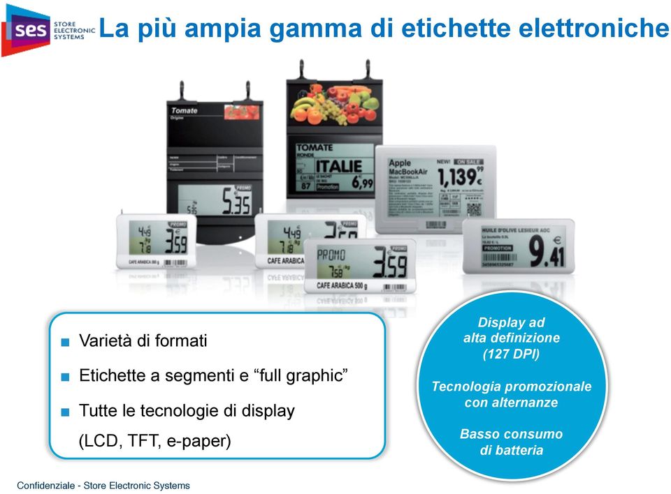 display (LCD, TFT, e-paper) Display ad alta definizione (127