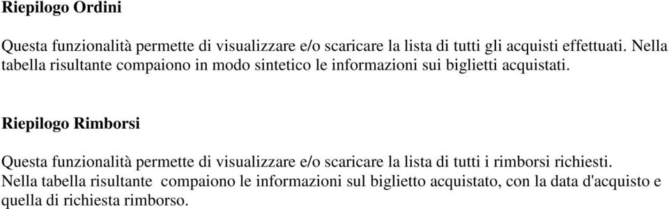 Riepilogo Rimborsi Questa funzionalità permette di visualizzare e/o scaricare la lista di tutti i rimborsi