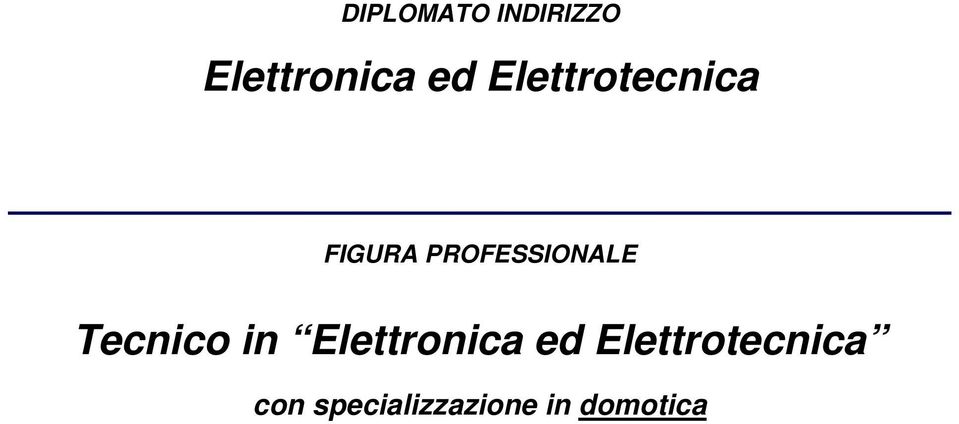 Tecnico in Elettronica ed