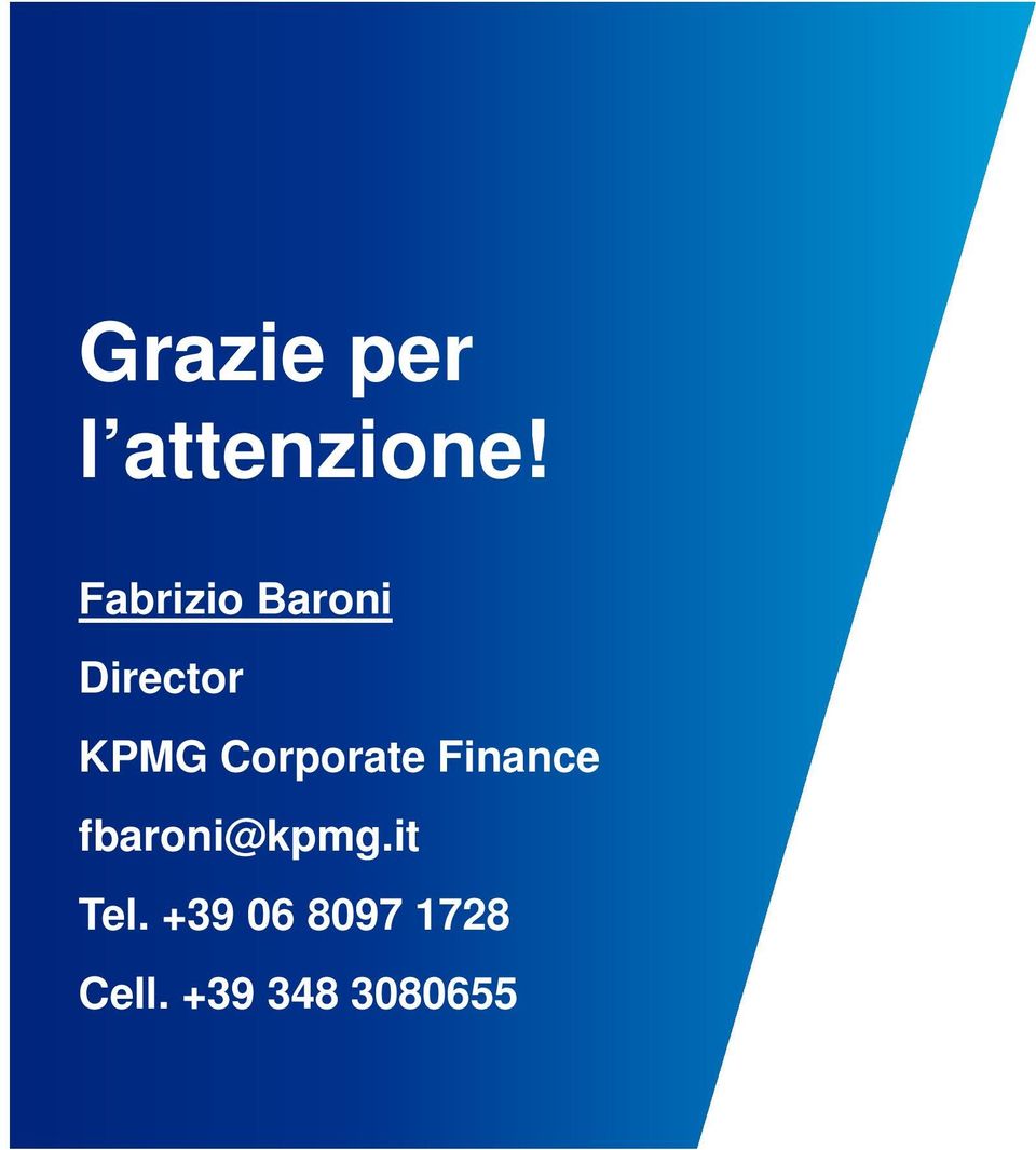 Corporate Finance fbaroni@kpmg.