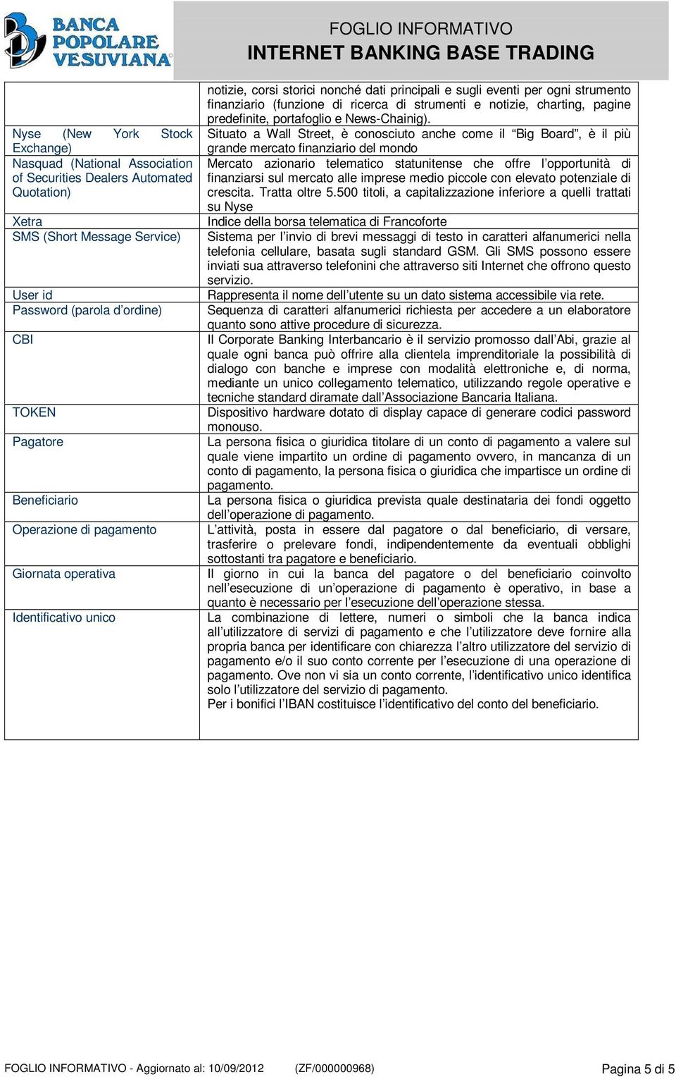 strumenti e notizie, charting, pagine predefinite, portafoglio e News-Chainig).