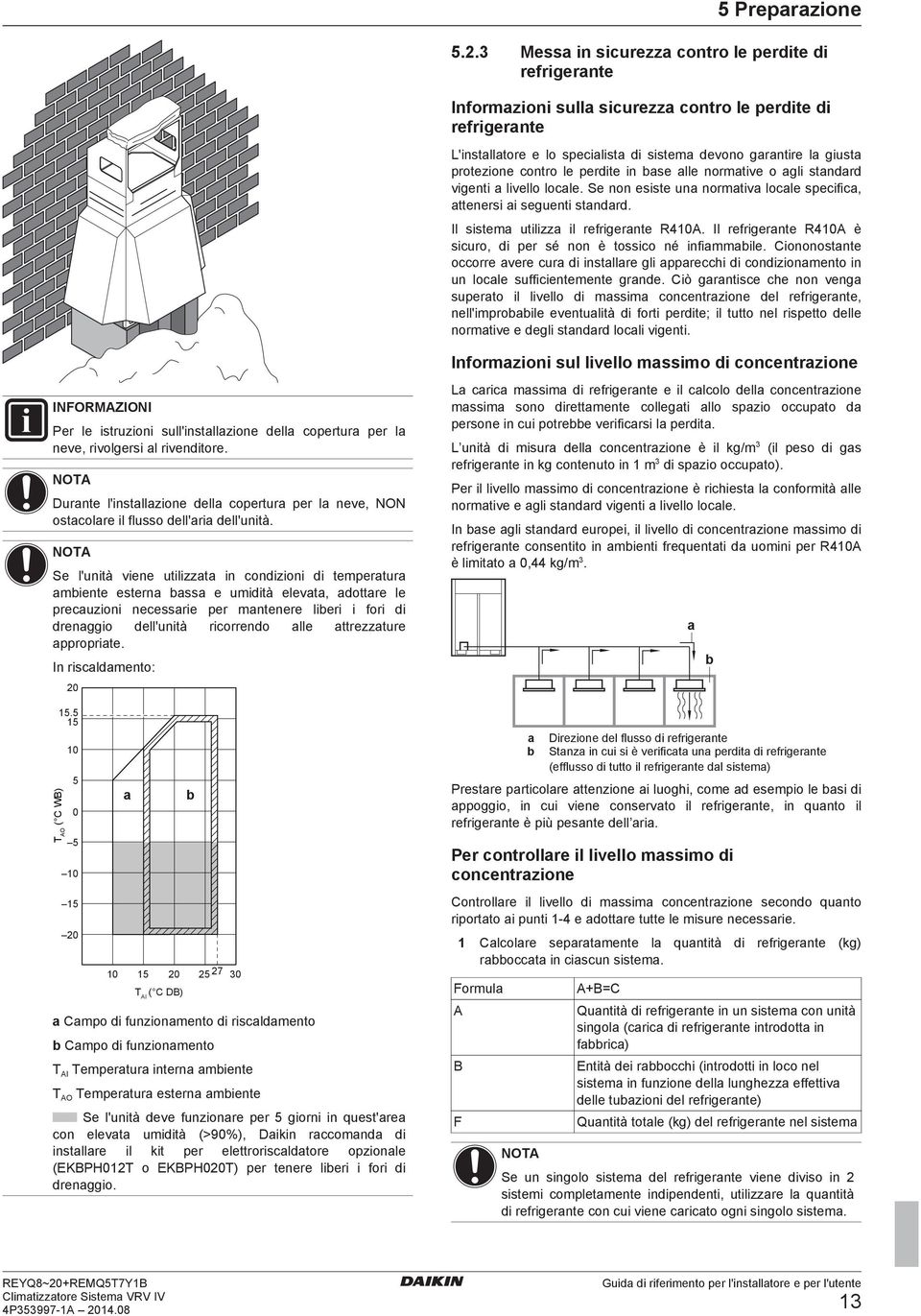 livllo lol. S non sist un normtiv lol spifi, ttnrsi i sgunti stnr. Il sistm utilizz il rfrigrnt R410A. Il rfrigrnt R410A è siuro, i pr sé non è tossio né infimmil.