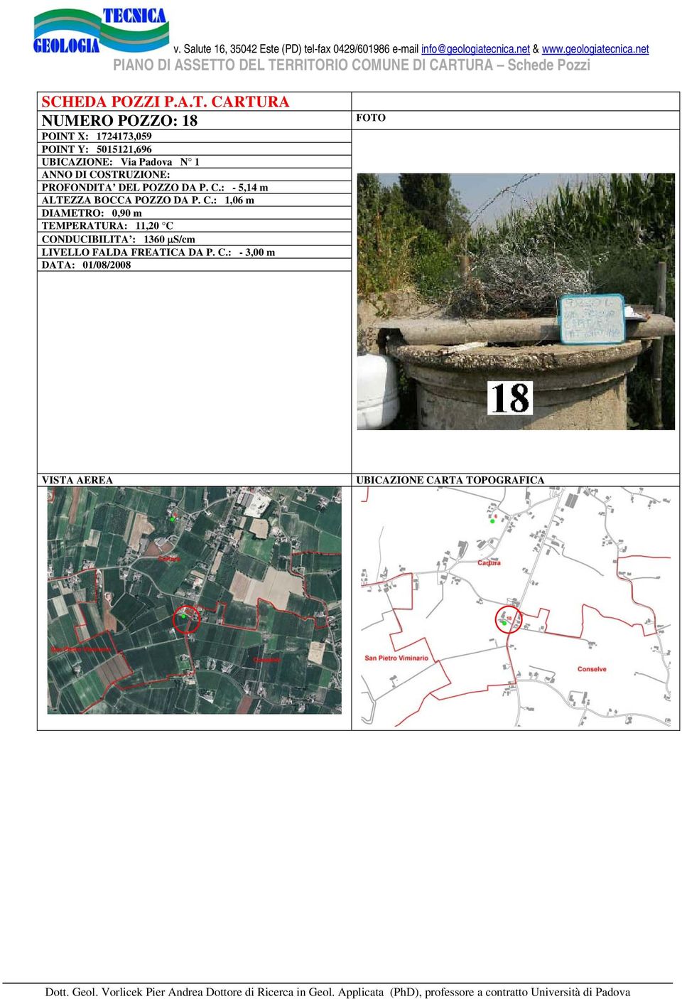 : - 5,14 m ALTEZZA BOCCA POZZO DA P. C.