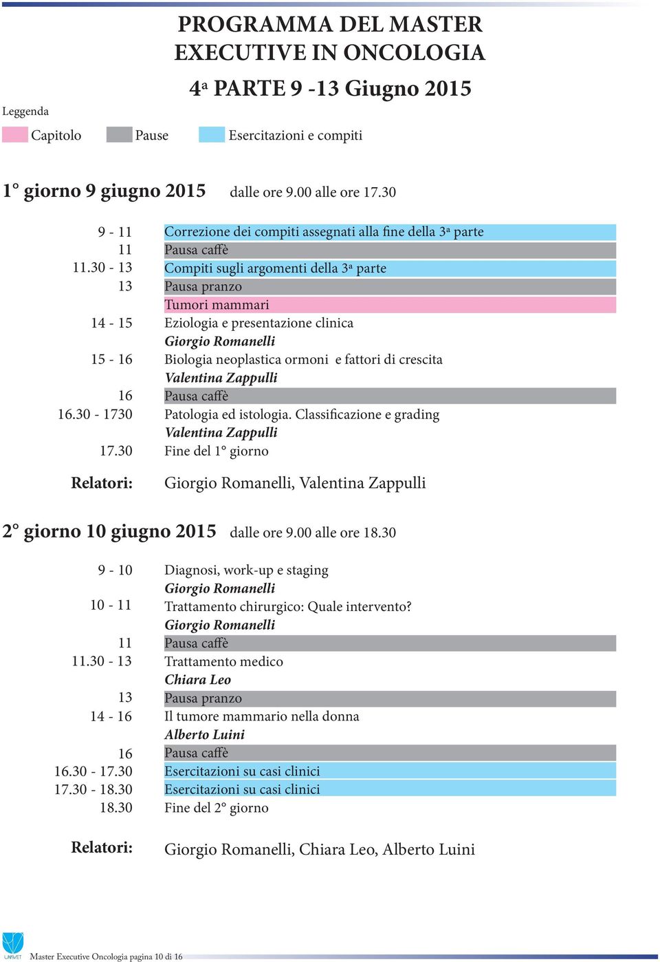 crescita Valentina Zappulli Patologia ed istologia. Classificazione e grading Valentina Zappulli Fine del 1 giorno, Valentina Zappulli 2 giorno 10 giugno 2015 dalle ore 9.00 alle ore 18.30 10 -.