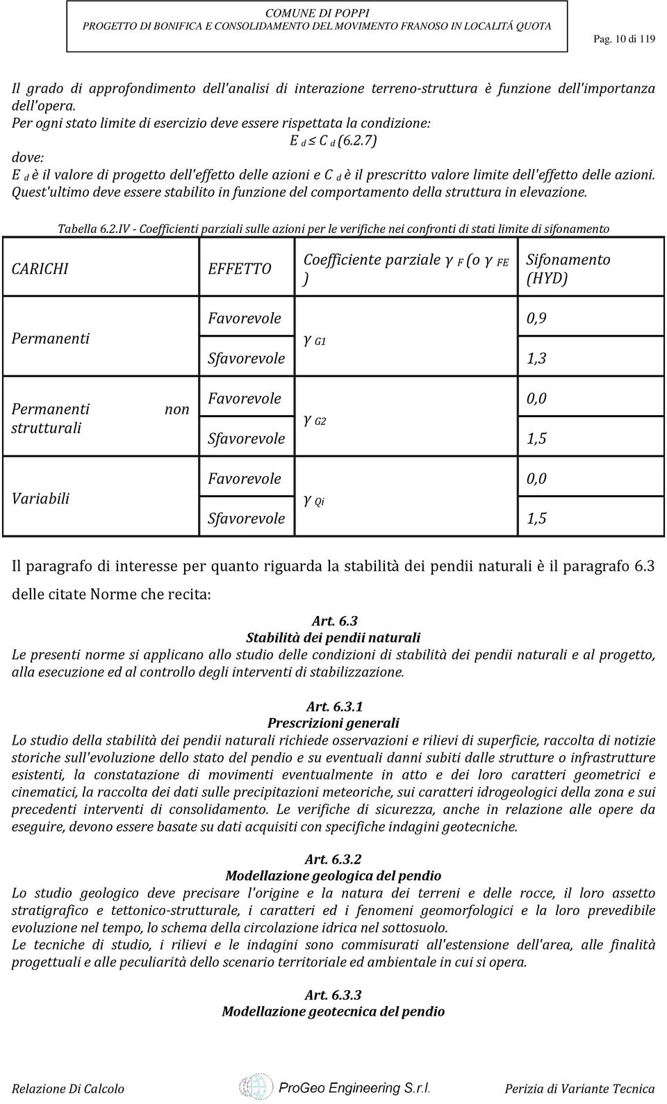 7) dove: E d è il valore di progetto dell'effetto delle azioni e C d è il prescritto valore limite dell'effetto delle azioni.