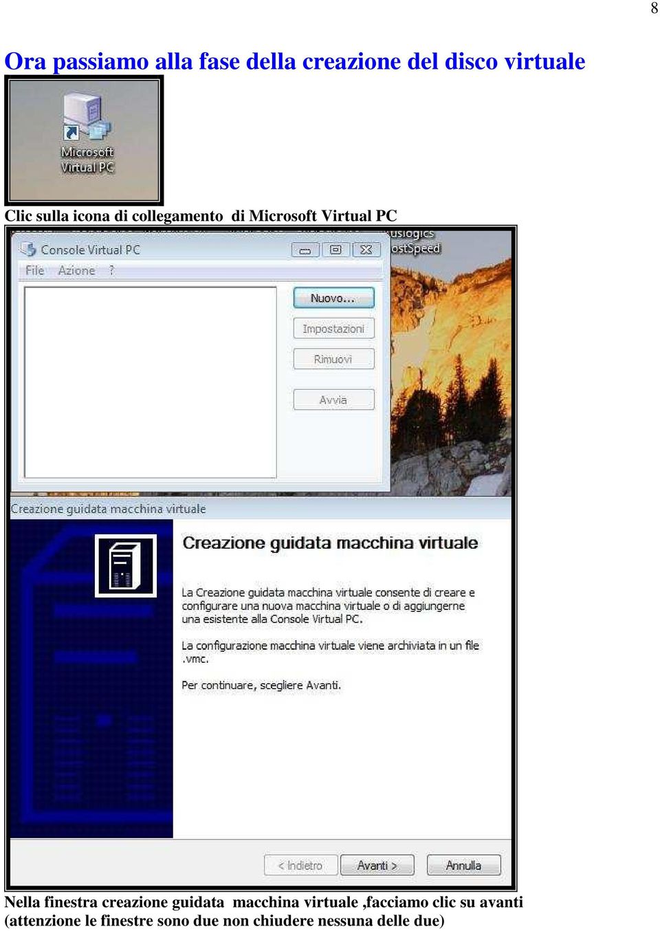 finestra creazione guidata macchina virtuale,facciamo clic su