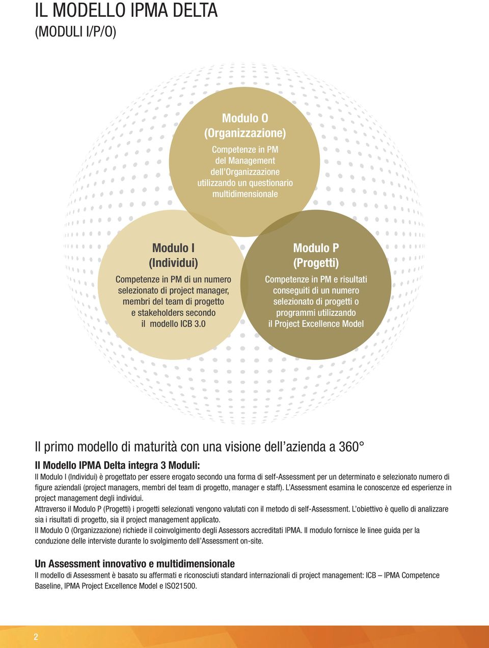 0 Modulo P (Progetti) Competenze in PM e risultati conseguiti di un numero selezionato di progetti o programmi utilizzando il Project Excellence Model Il primo modello di maturità con una visione