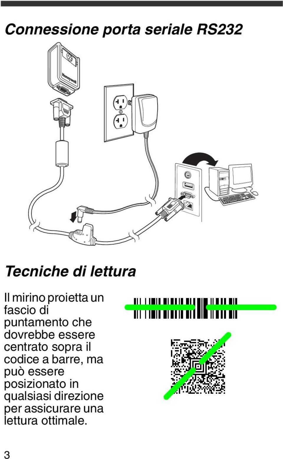 essere centrato sopra il codice a barre, ma può essere