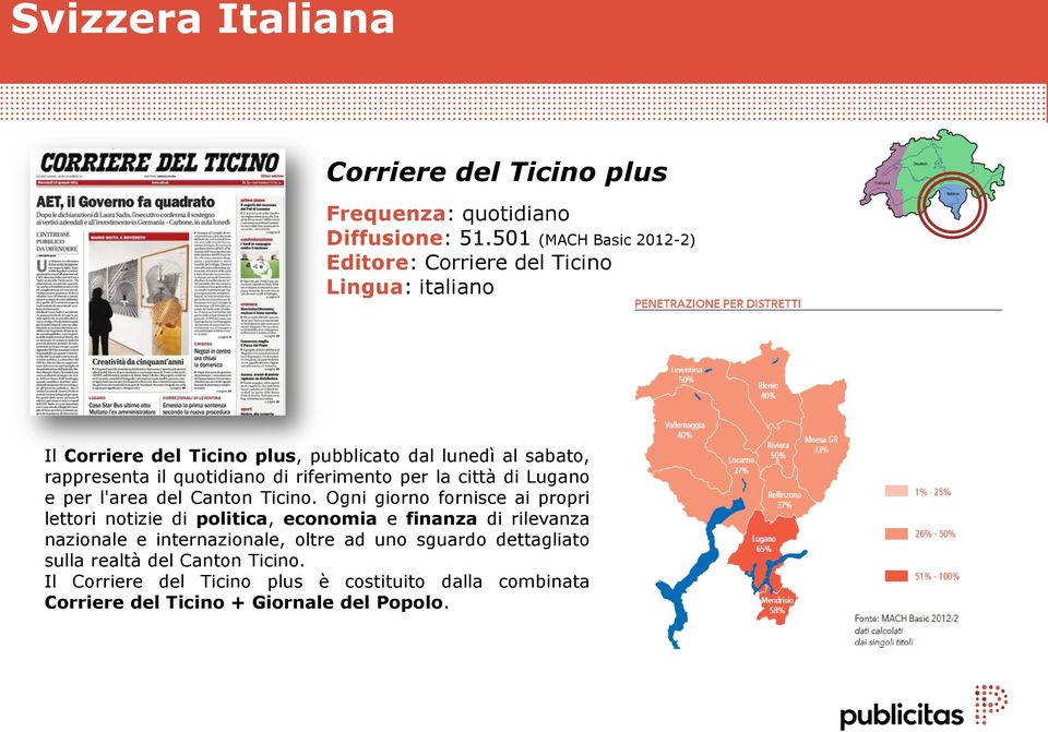 quotidiano di riferimento per la città di Lugano e per l'area del Canton Ticino.