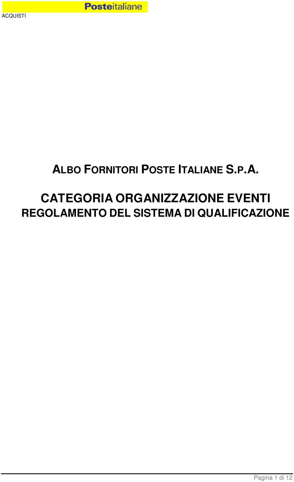 EVENTI REGOLAMENTO DEL SISTEMA