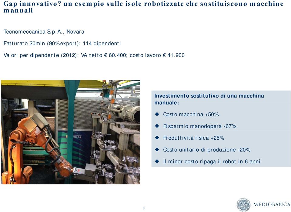 400; costo lavoro 41.