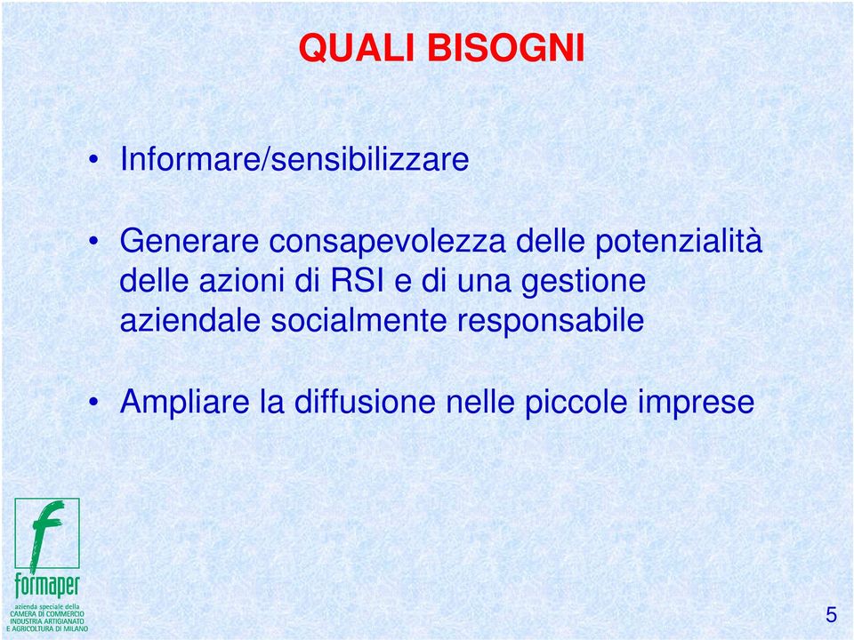 RSI e di una gestione aziendale socialmente