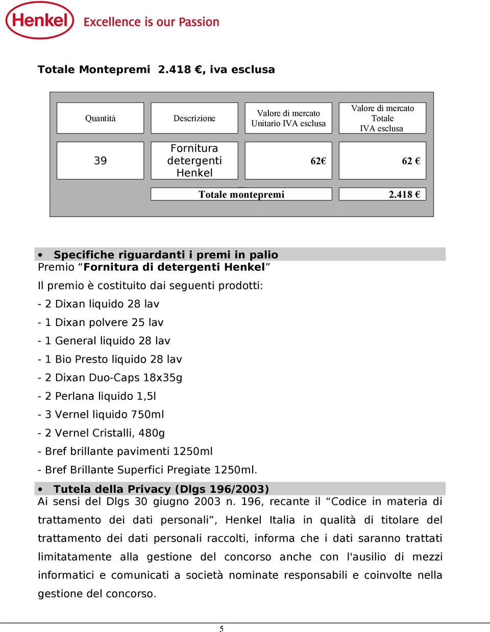 28 lav - 1 Bio Presto liquido 28 lav - 2 Dixan Duo-Caps 18x35g - 2 Perlana liquido 1,5l - 3 Vernel liquido 750ml - 2 Vernel Cristalli, 480g - Bref brillante pavimenti 1250ml - Bref Brillante