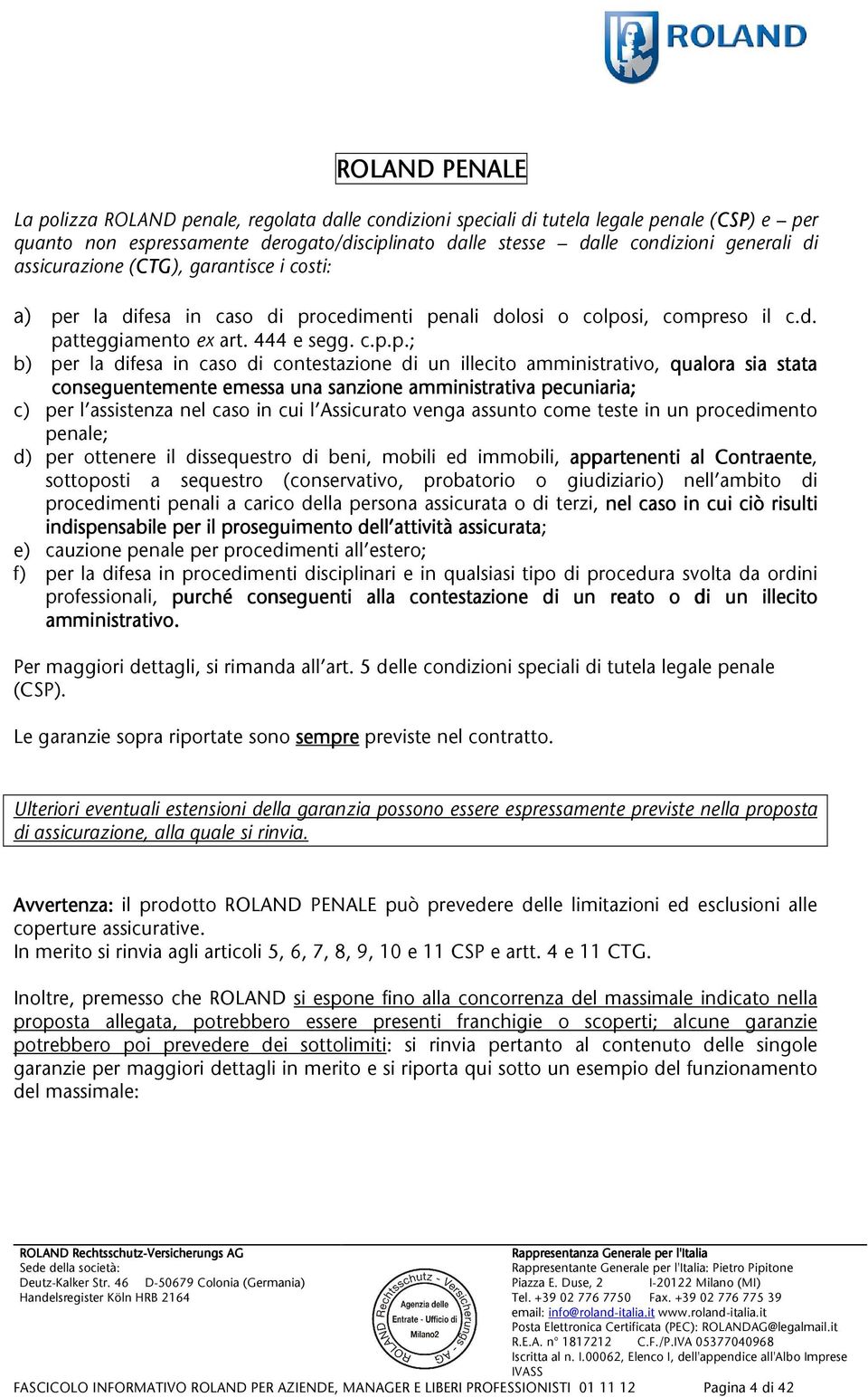 r la difesa in caso di pr