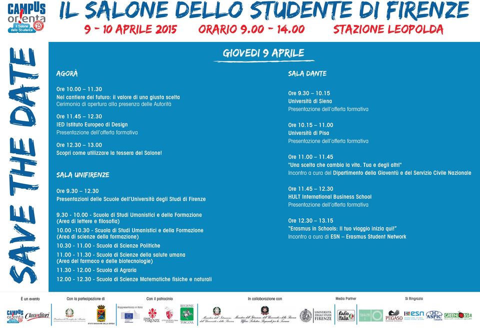 00 - Scuola di Studi Umanistici e della Formazione (Area di lettere e filosofia) 10.00-10.30 - Scuola di Studi Umanistici e della Formazione (Area di scienze della formazione) 10.30-11.