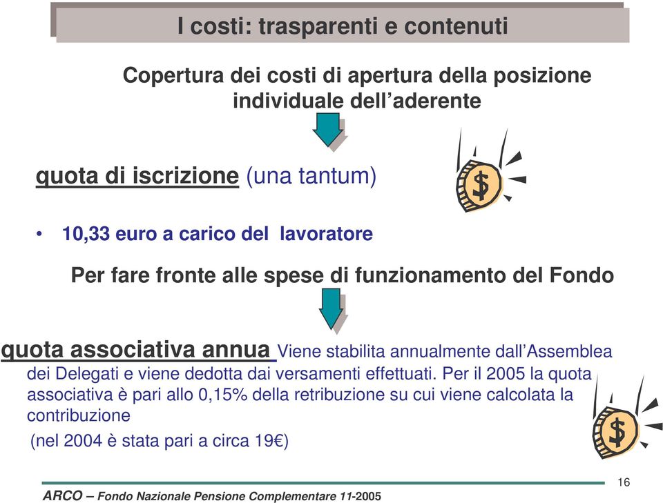 quota associativa annua Viene stabilita annualmente dall Assemblea dei Delegati e viene dedotta dai versamenti effettuati.