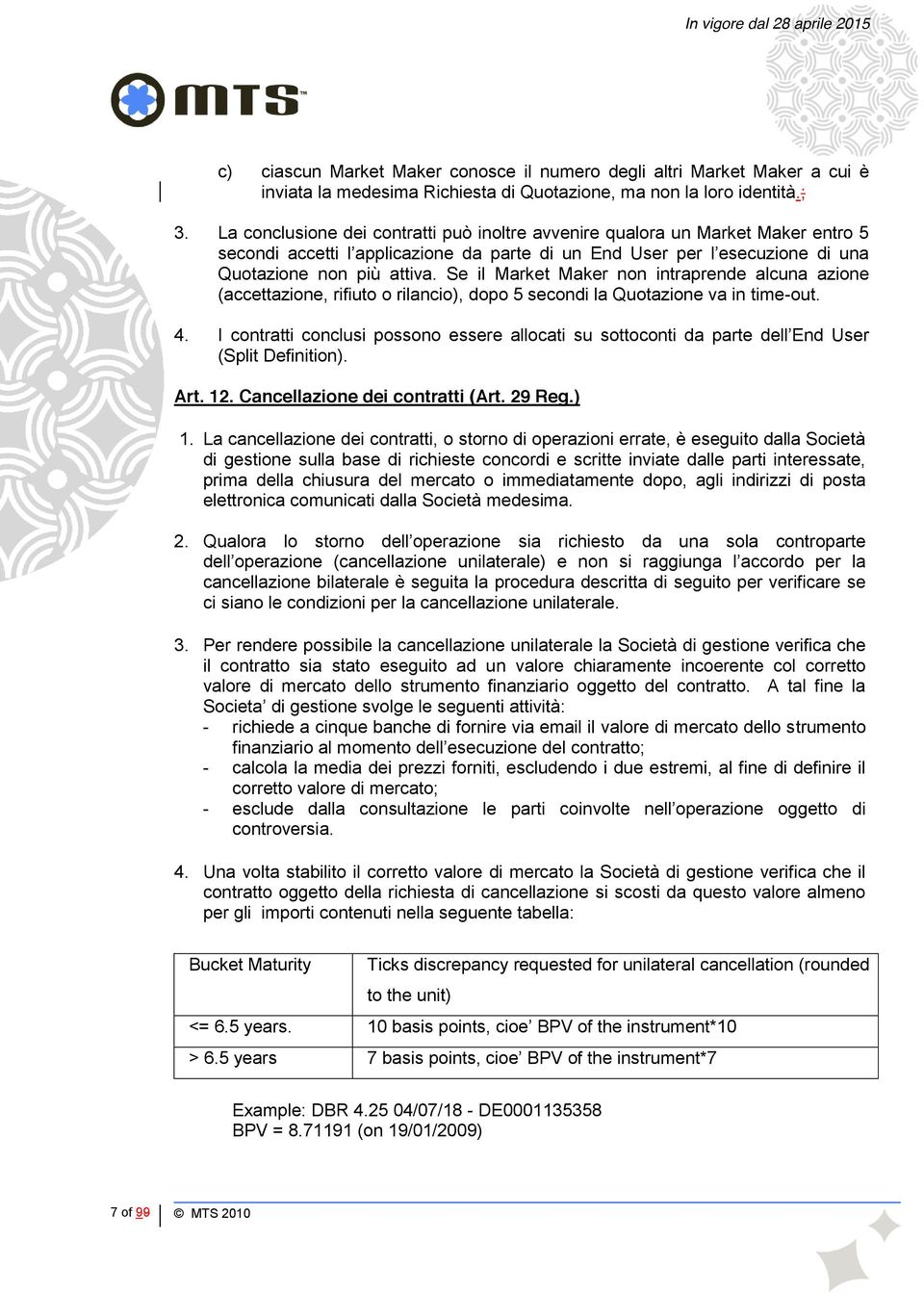 Se il Market Maker non intraprende alcuna azione (accettazione, rifiuto o rilancio), dopo 5 secondi la Quotazione va in time-out. 4.