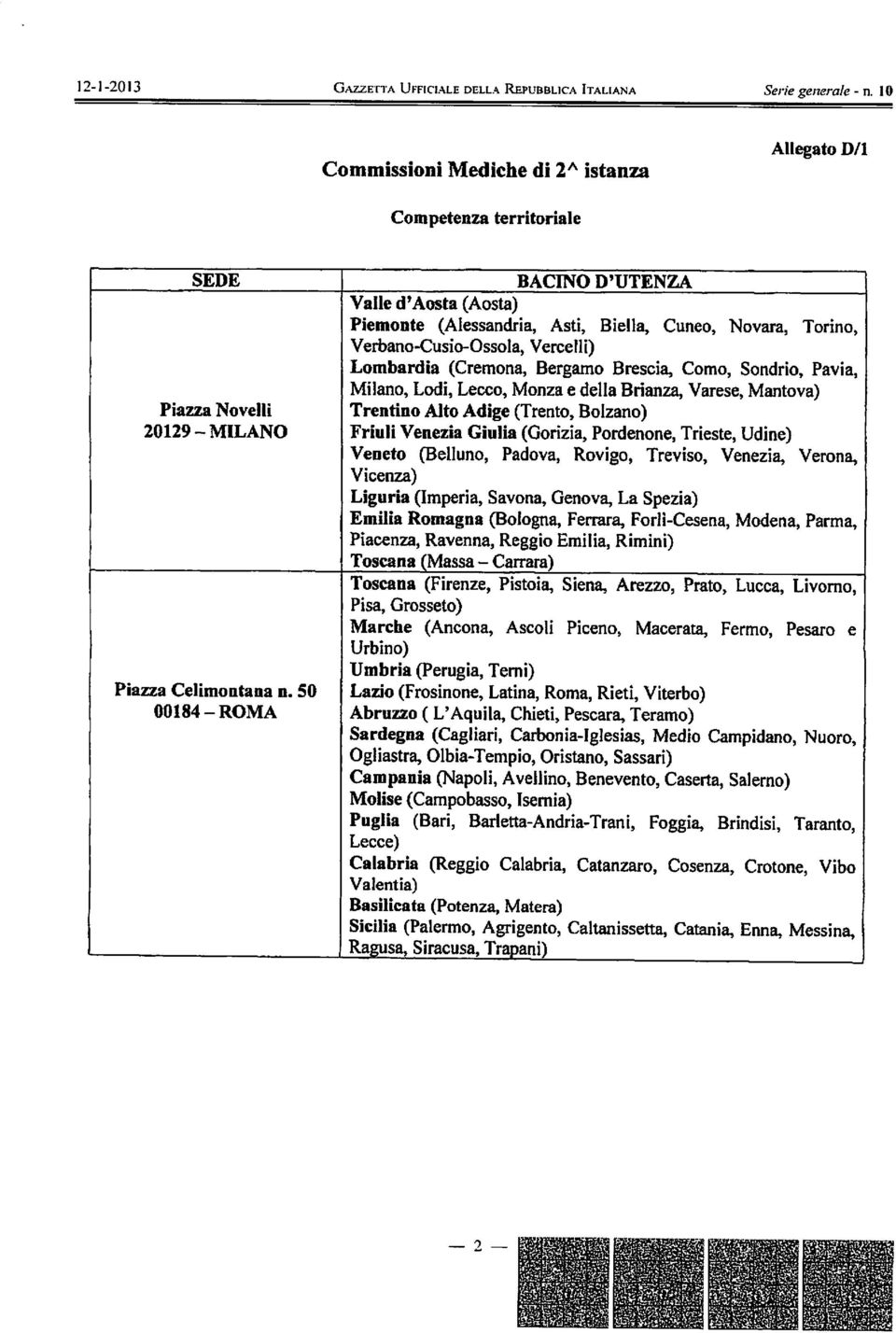 n. 10 Commissioni Mediche di 2A