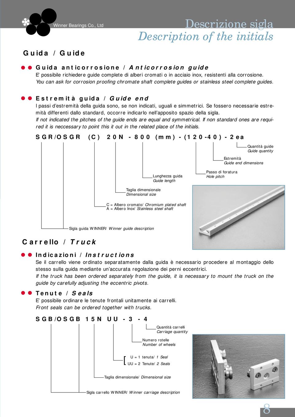 corrosione. You can ask for corrosion proofing chromate shaft complete guides or stainless steel complete guides.