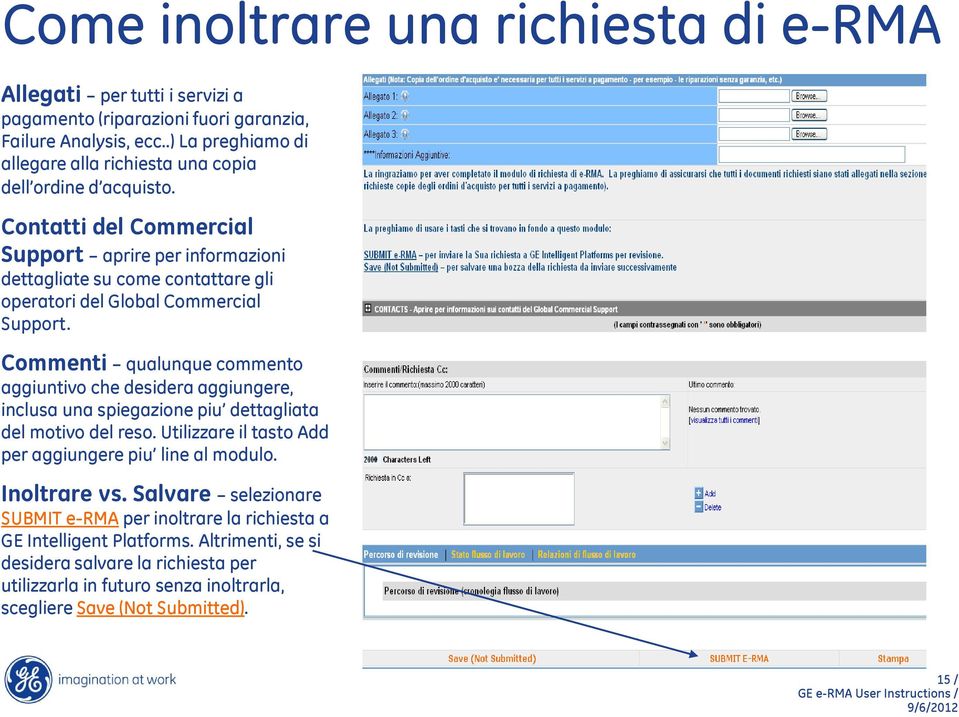 Contatti del Commercial Support aprire per informazioni dettagliate su come contattare gli operatori del Global Commercial Support.