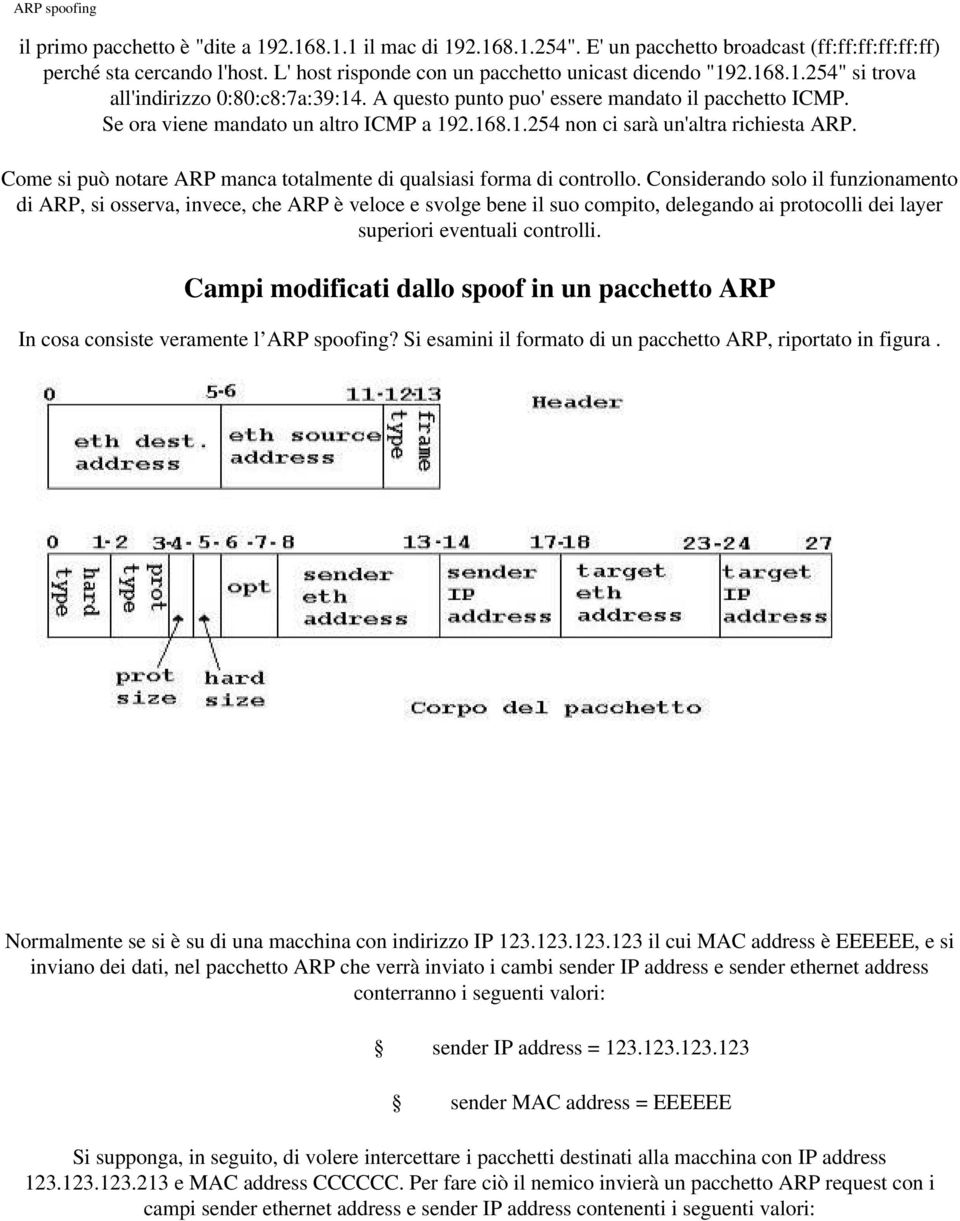 Come si può notare ARP manca totalmente di qualsiasi forma di controllo.