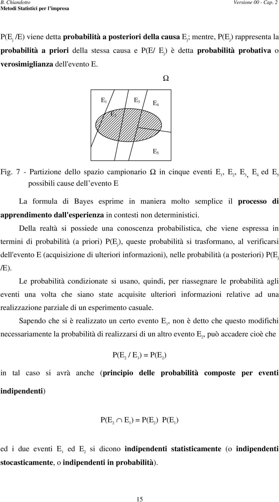 dell'eveto E. Ω E E 3 E4 E E E 5 Fig.