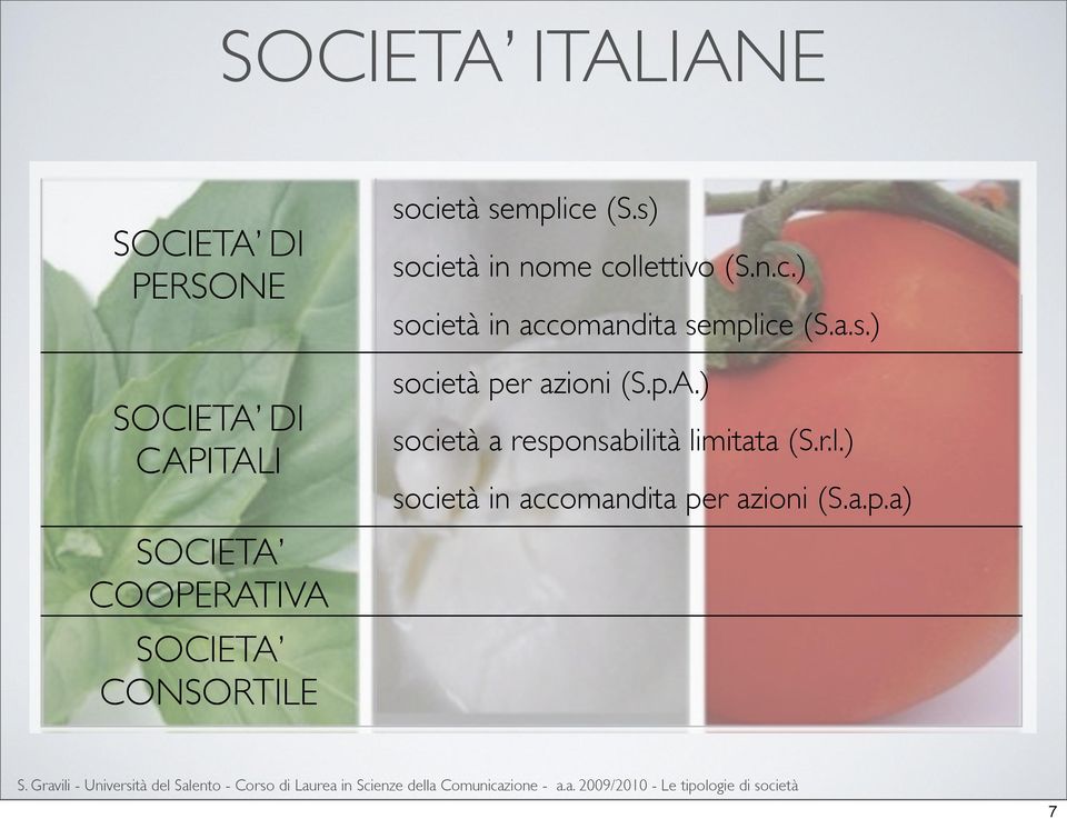 a.s.) società per azioni (S.p.A.) società a responsabili