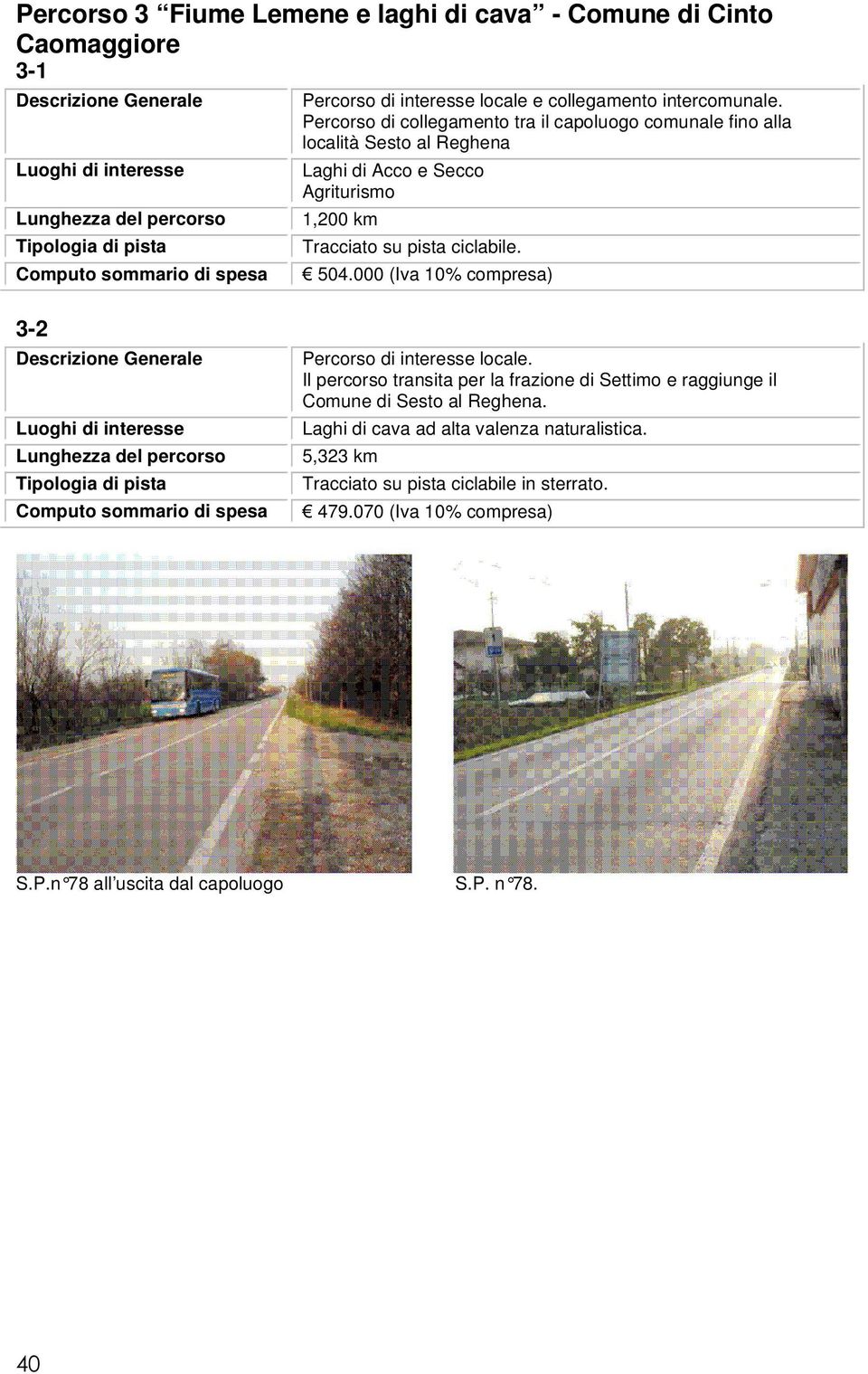 ciclabile. 504.000 (Iva 10% compresa) 3-2 Percorso di interesse locale.