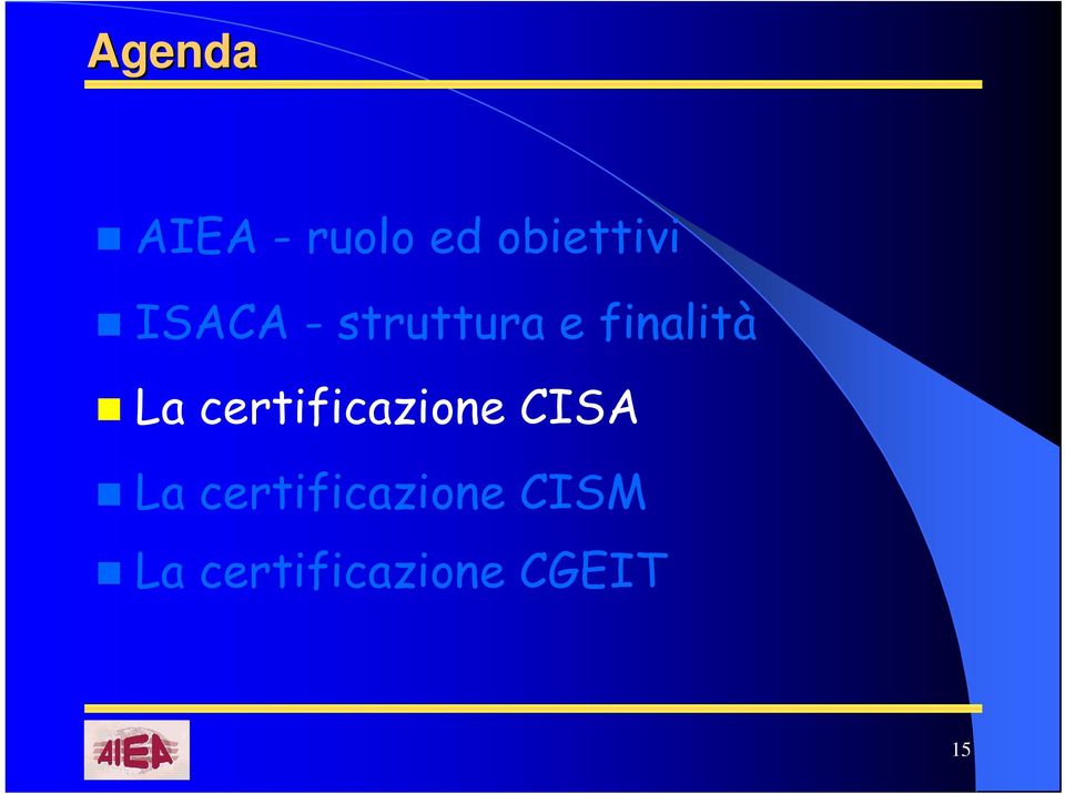 certificazione CISA La