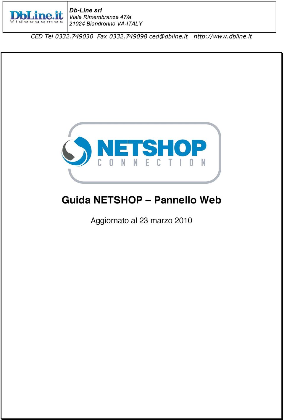 NETSHOP Pannello Web