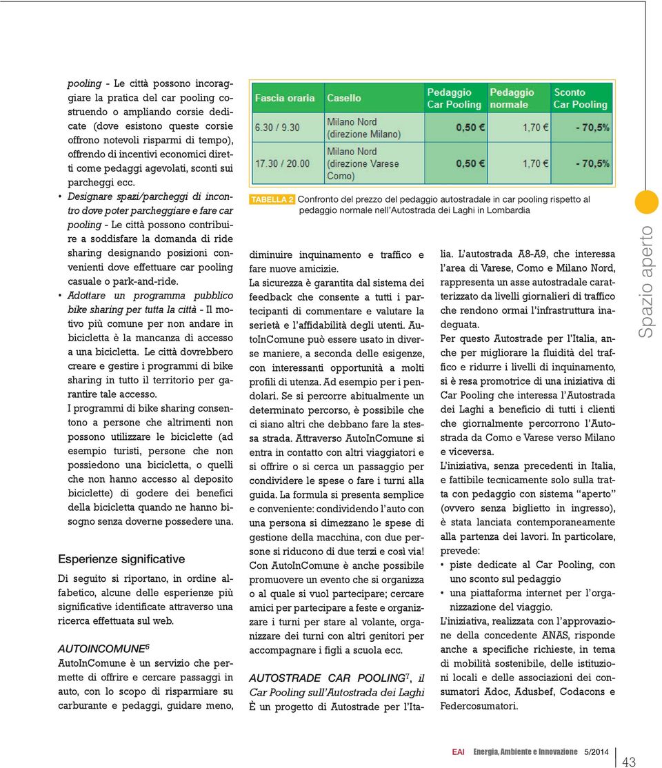 Designare spazi/parcheggi di incontro dove poter parcheggiare e fare car pooling - Le città possono contribuire a soddisfare la domanda di ride sharing designando posizioni convenienti dove