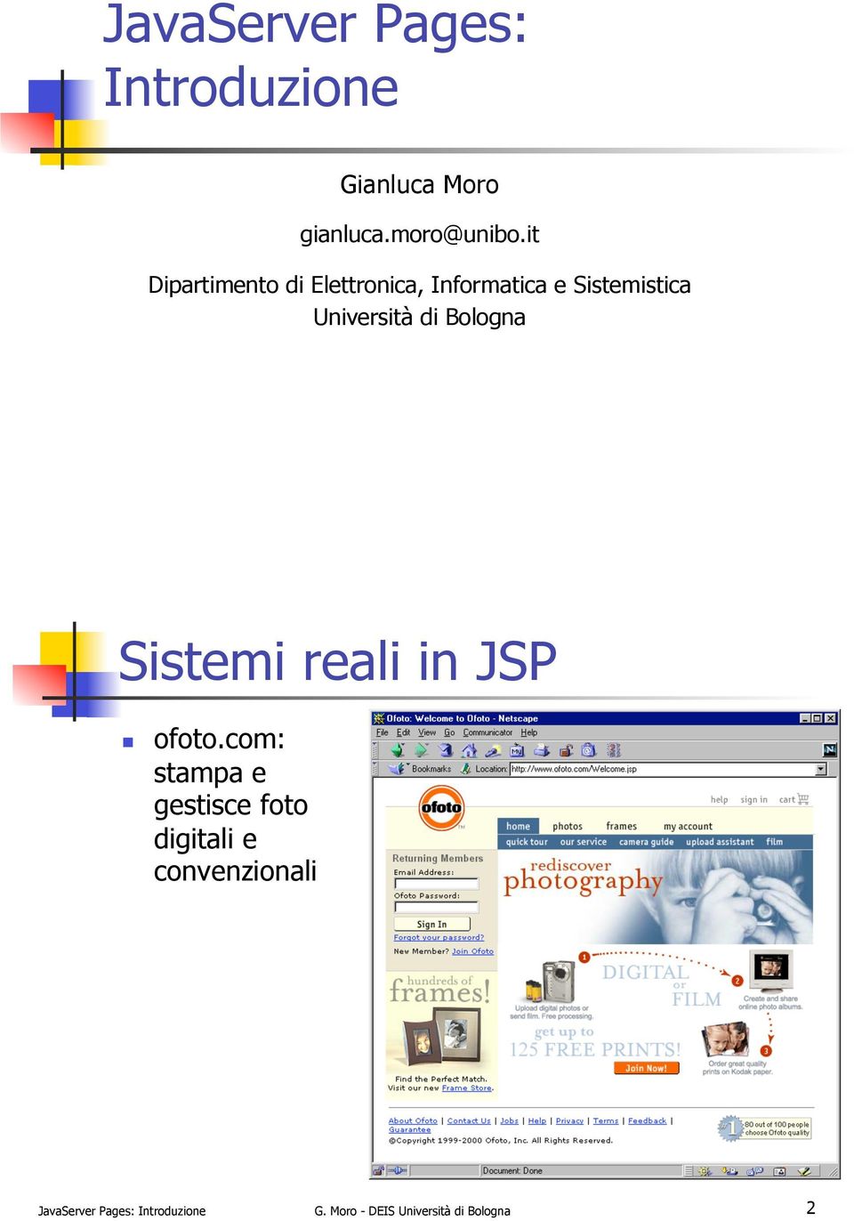 Bologna Sistemi reali in JSP!! ofoto.