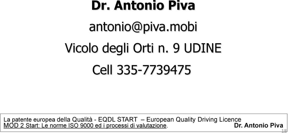 - EQDL START European Quality Driving Licence MOD 2