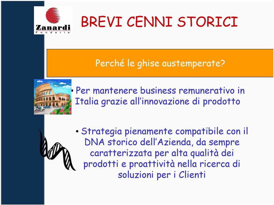prodotto Strategia pienamente compatibile con il DNA storico dell Azienda,