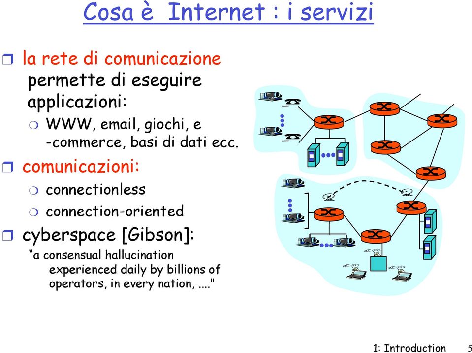 comunicazioni: connectionless connection-oriented cyberspace [Gibson]: a