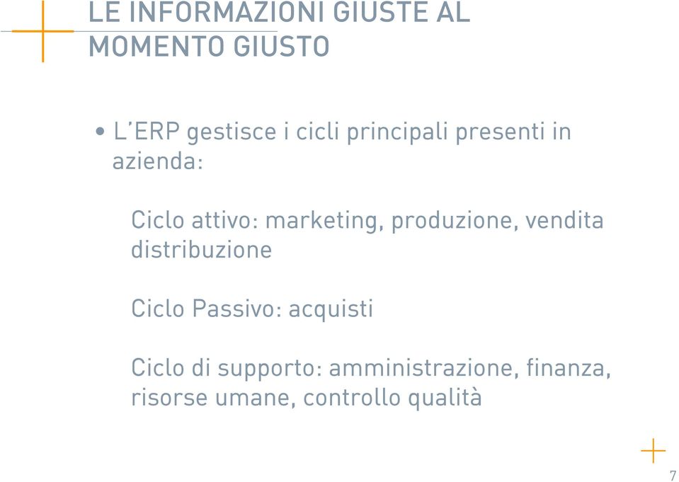 produzione, vendita distribuzione Ciclo Passivo: acquisti Ciclo