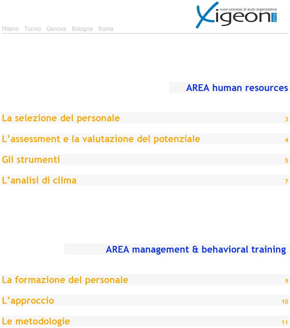 5 L analisi di clima 7 AREA management & behavioral