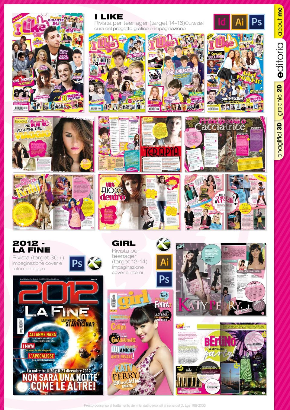 2012 LA FINE Rivista (target 30 +) impaginazione cover e