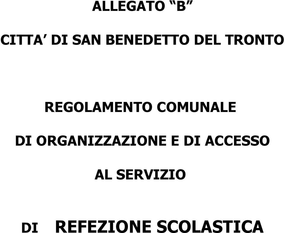 COMUNALE DI ORGANIZZAZIONE E DI