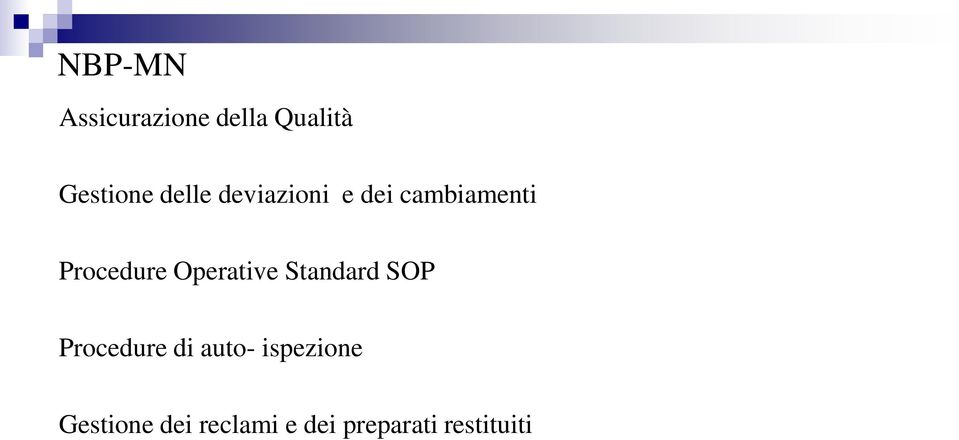 Operative Standard SOP Procedure di auto-