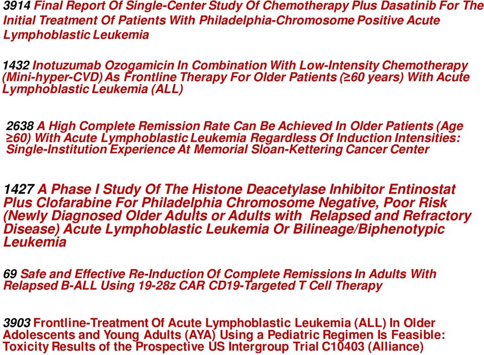 Rate Can Be Achieved In Older Patients (Age 60) With Acute Lymphoblastic Leukemia Regardless Of Induction Intensities: Single-Institution Experience At Memorial Sloan-Kettering Cancer Center 1427 A