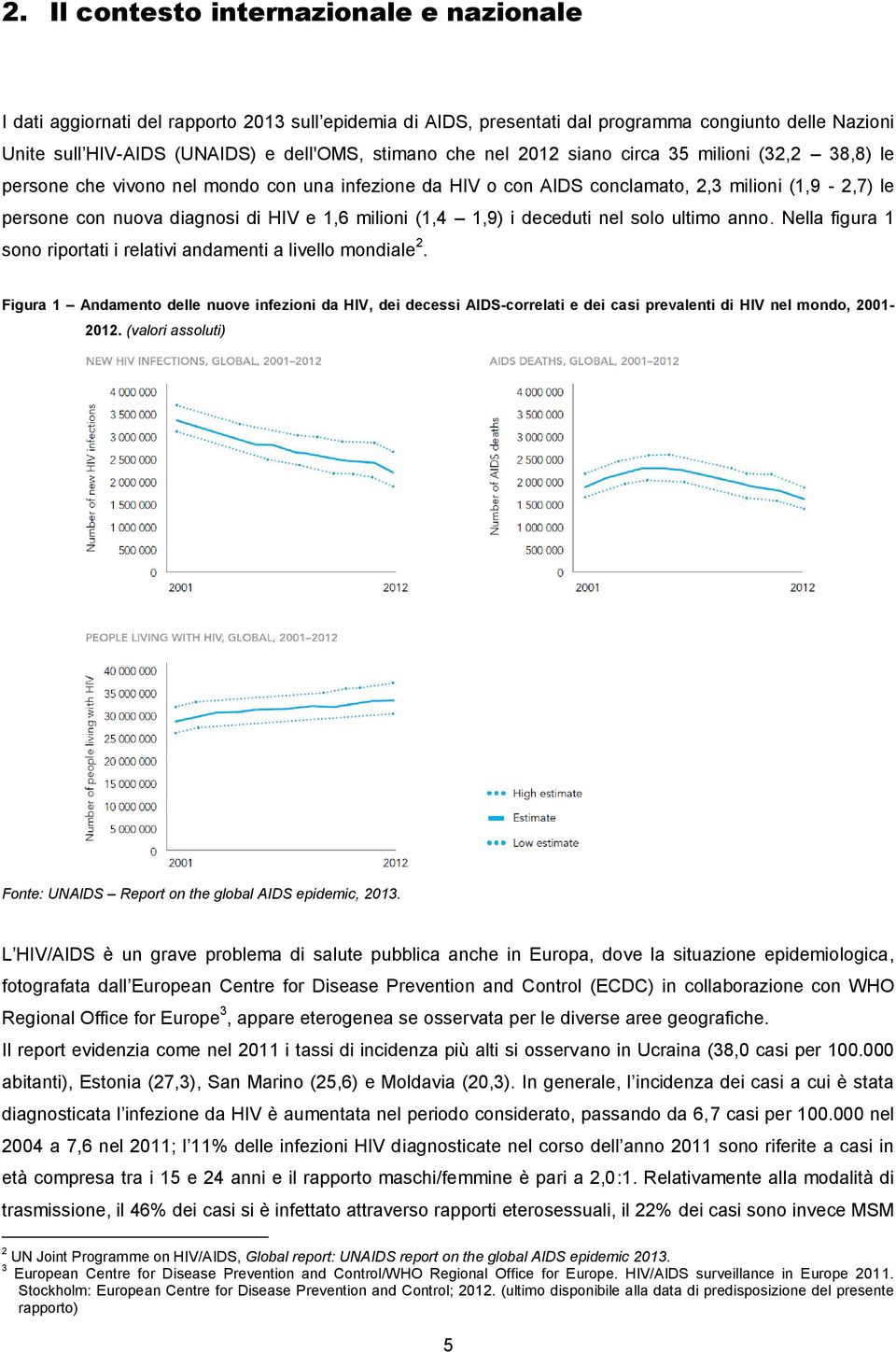 milioni (1,4 1,9) i deceduti nel solo ultimo anno. Nella figura 1 sono riportati i relativi andamenti a livello mondiale 2.