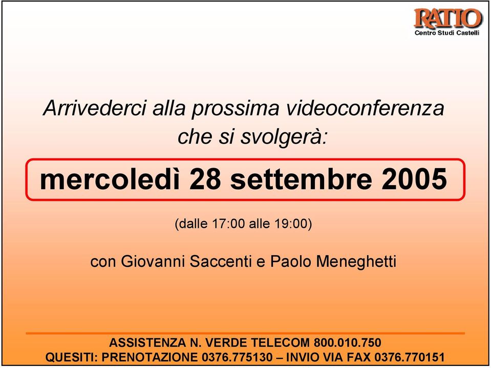 mercoledì 28 settembre 2005 (dalle