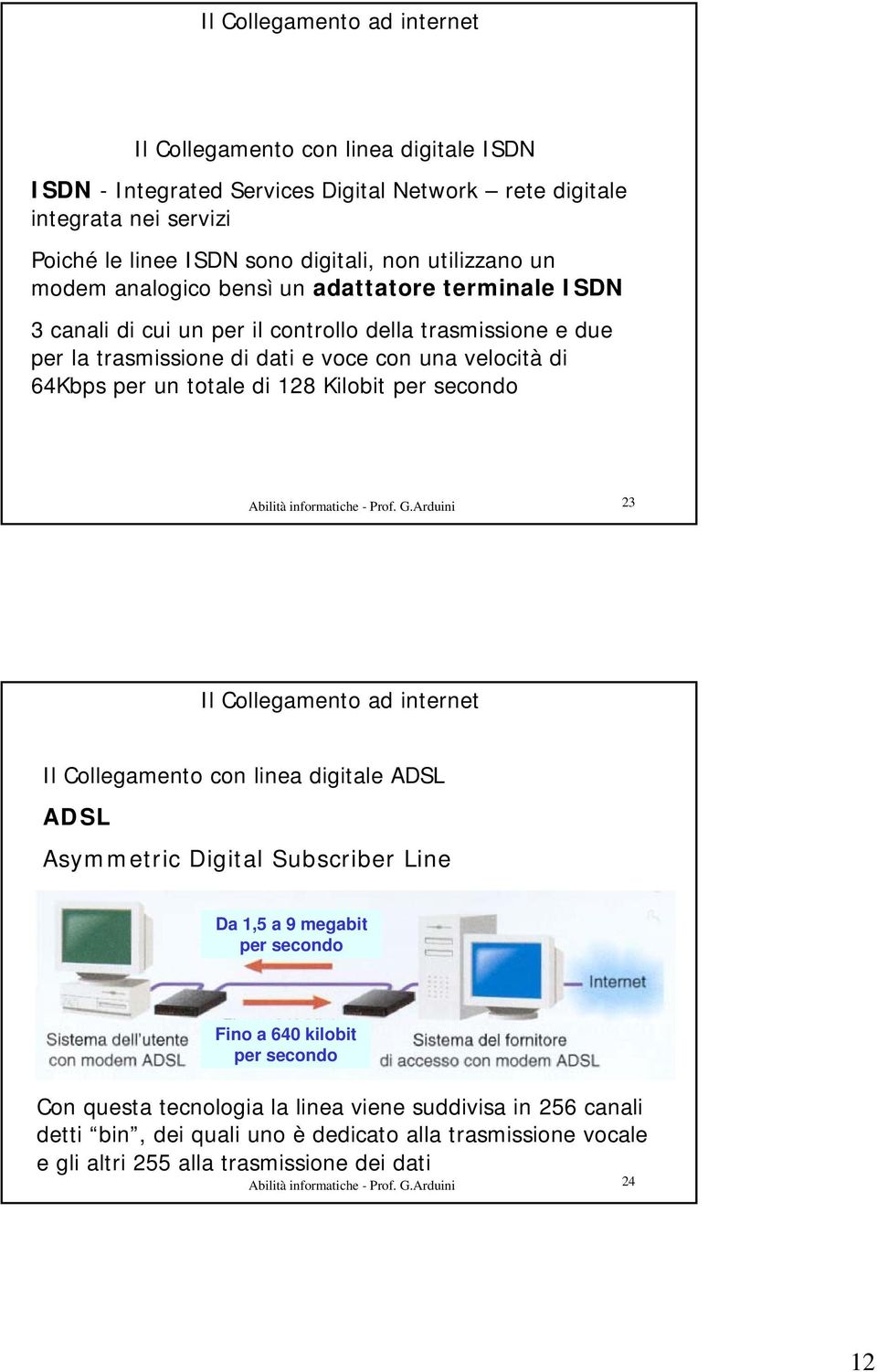 Kilobit per secondo Abilità informatiche - Prof. G.