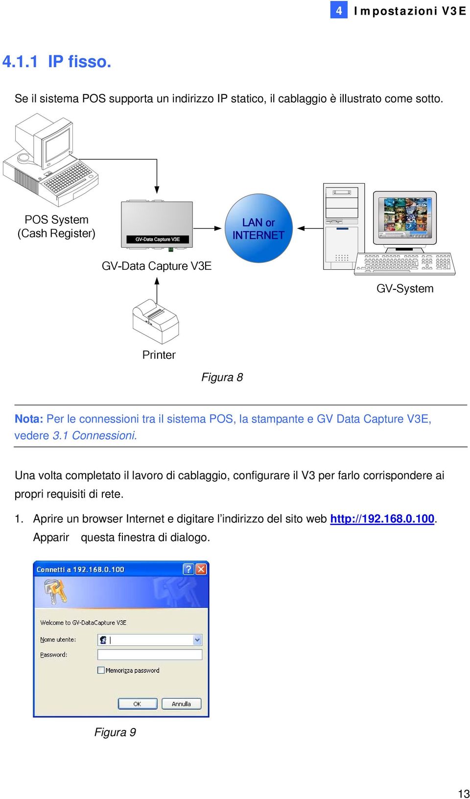 sistema POS, la stampante e GV Data Capture V3E, vedere 3.1 Connessioni.