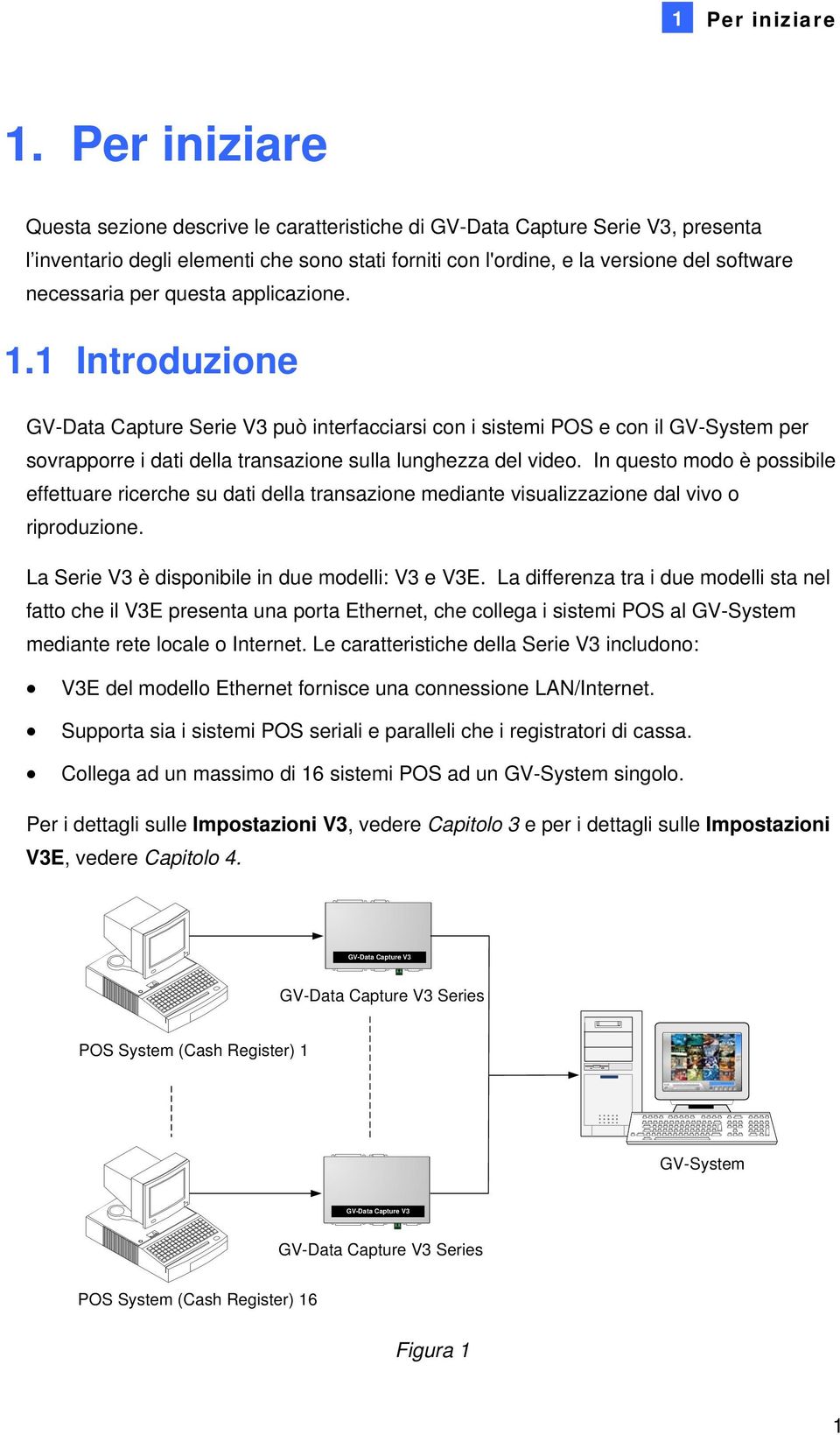 per questa applicazione. 1.1 Introduzione GV-Data Capture Serie V3 può interfacciarsi con i sistemi POS e con il GV-System per sovrapporre i dati della transazione sulla lunghezza del video.