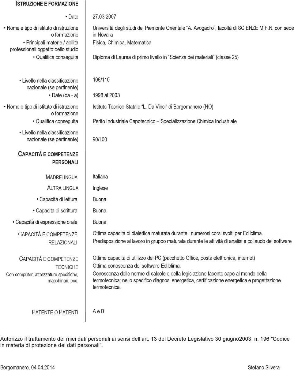 *5*/*000'*''5*( '5'05500/'*0'6 *5*/05**9*5'* *'*'6*( '***'**5 **G'5**'****5 **( Autorizzo il trattamento dei miei dati